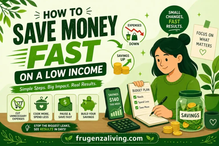 how to save money fast on a low income illustration with budget planning and savings concept