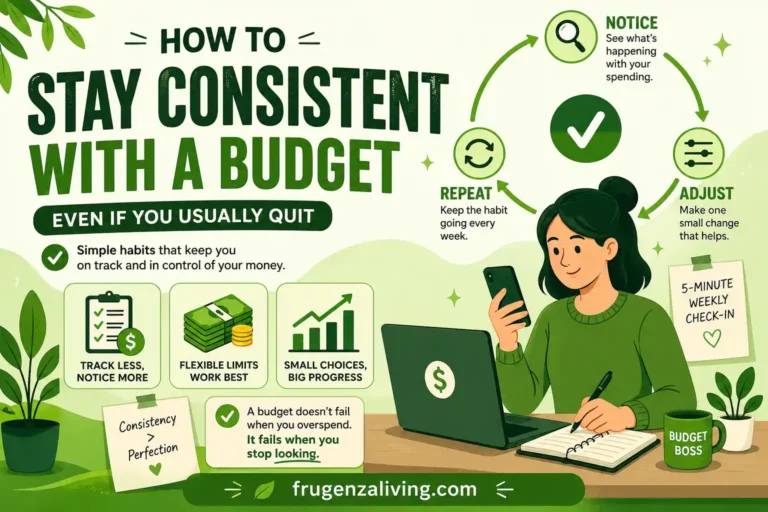 budget consistency concept simple daily money management habit illustration