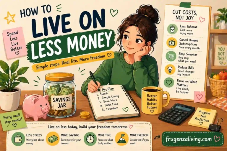 simple scenario to live on less money with monthly and yearly savings example
