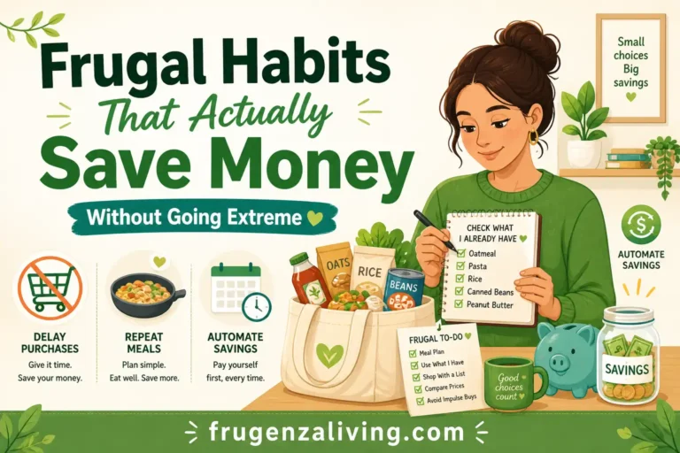 frugal habits that actually save money with delayed purchases repeat meals automatic savings and pantry planning