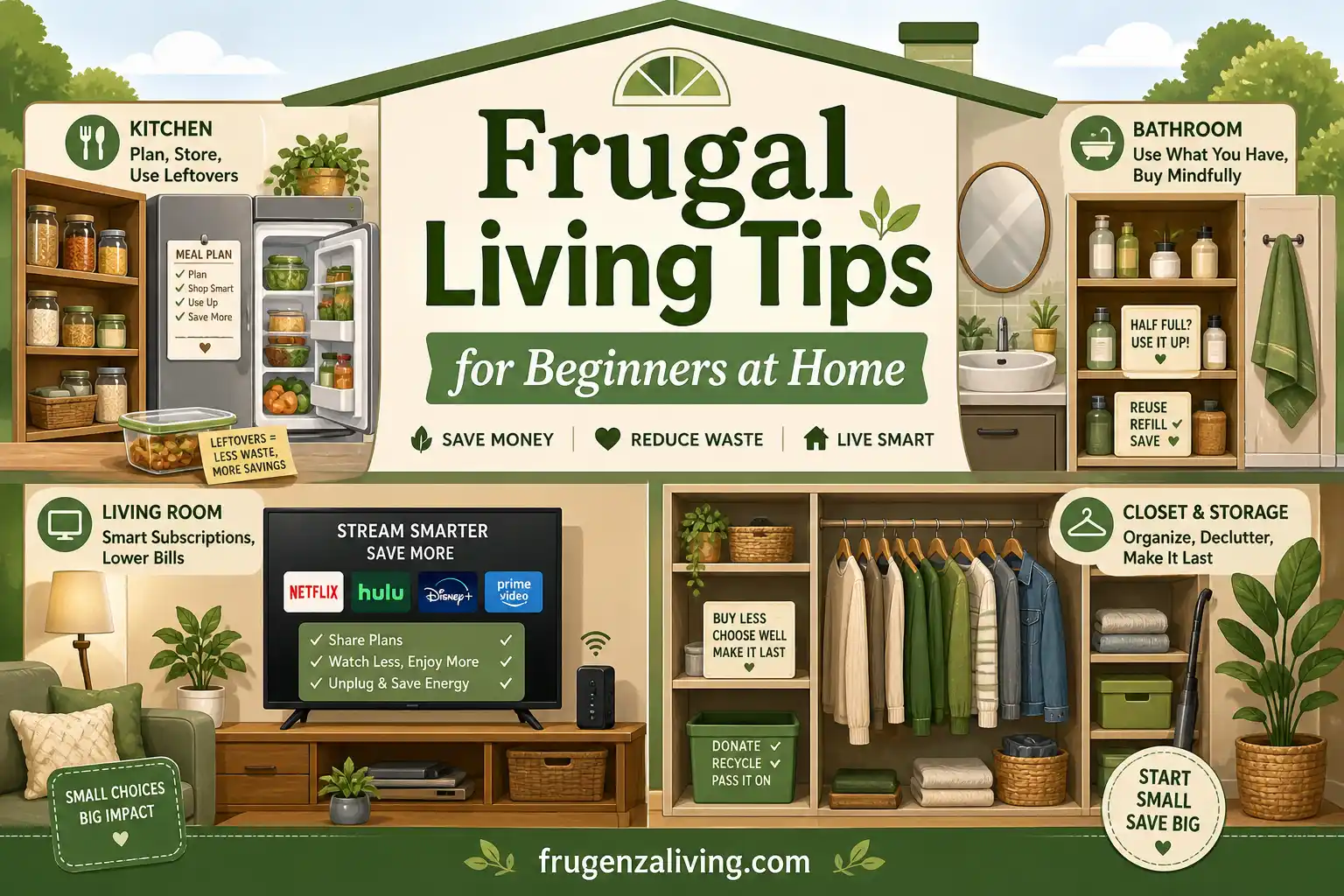 frugal living tips for beginners at home room by room guide