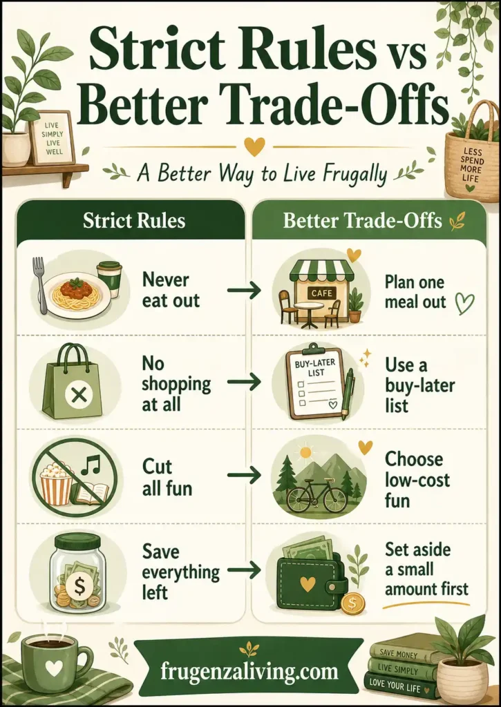 sustainable frugal living tips with better trade offs