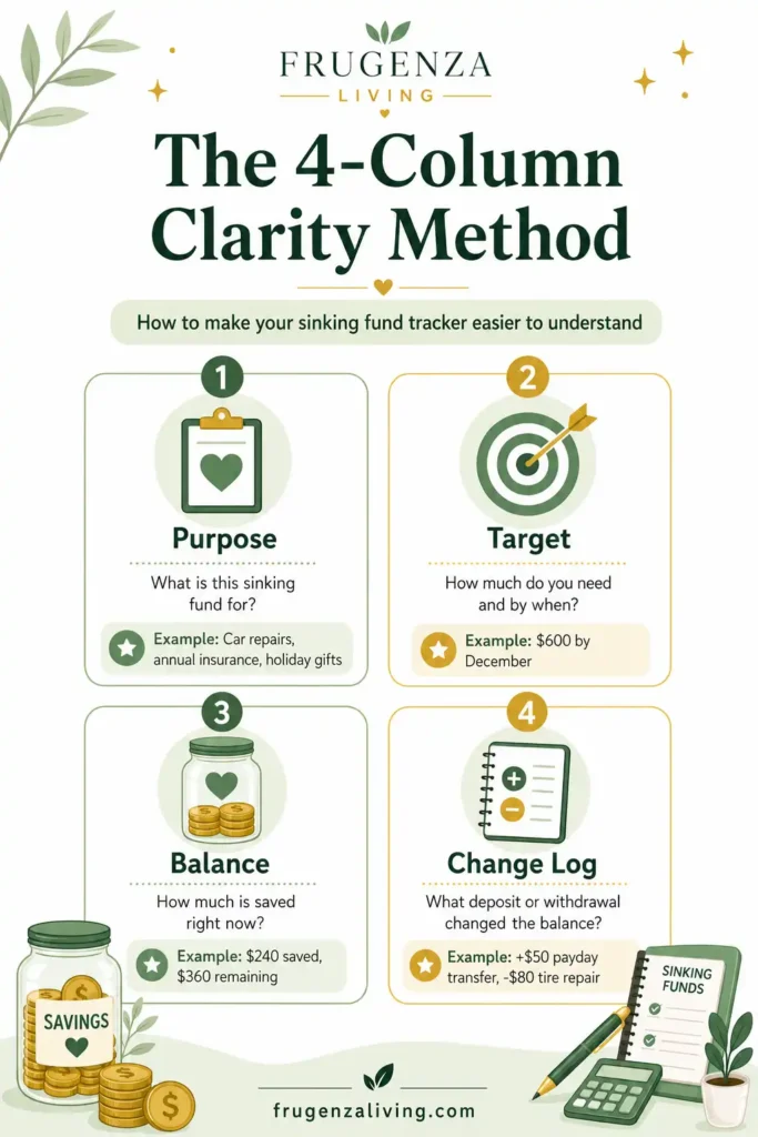 The 4-Column Clarity Method for Sinking Fund Trackers