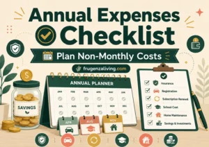 Annual expenses checklist for planning non-monthly household costs, renewals, and seasonal expenses