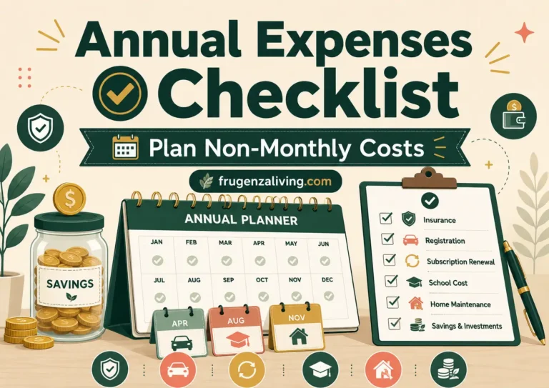 Annual expenses checklist for planning non-monthly household costs, renewals, and seasonal expenses
