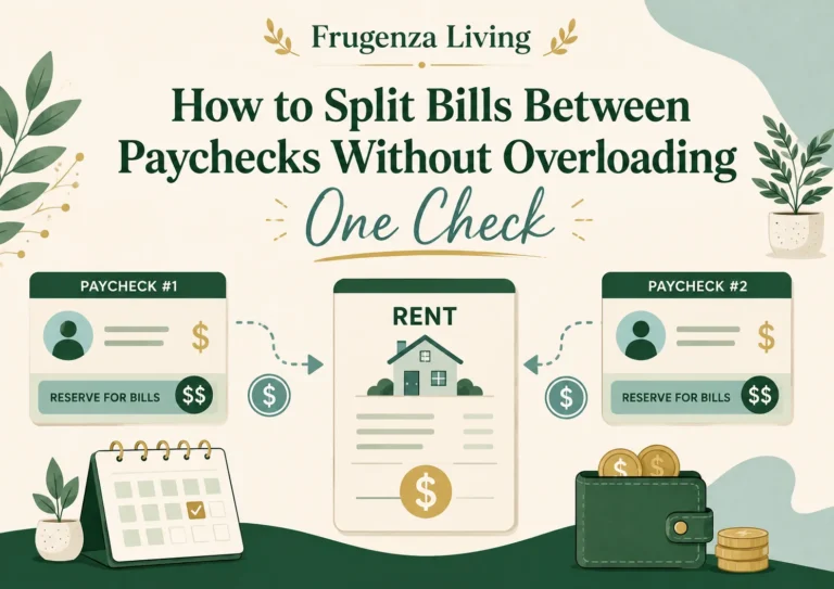 How to split bills between paychecks by reserving money from two paychecks for one household bill