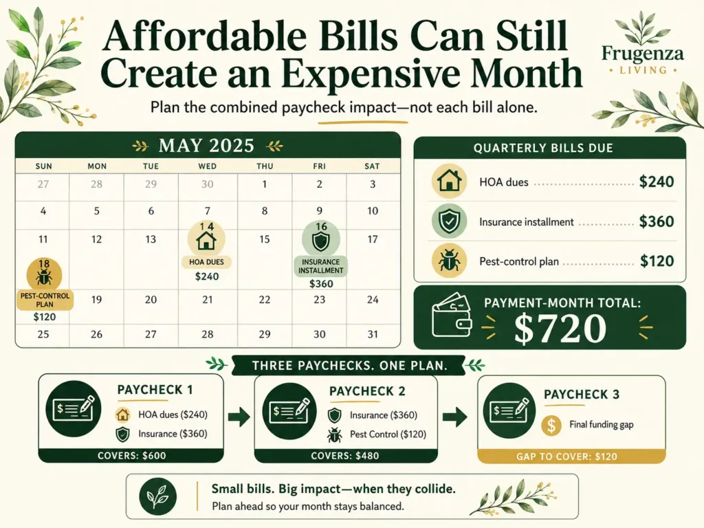 Comparison of a $120 catch-up contribution and a $50 maintenance contribution for the same quarterly expense