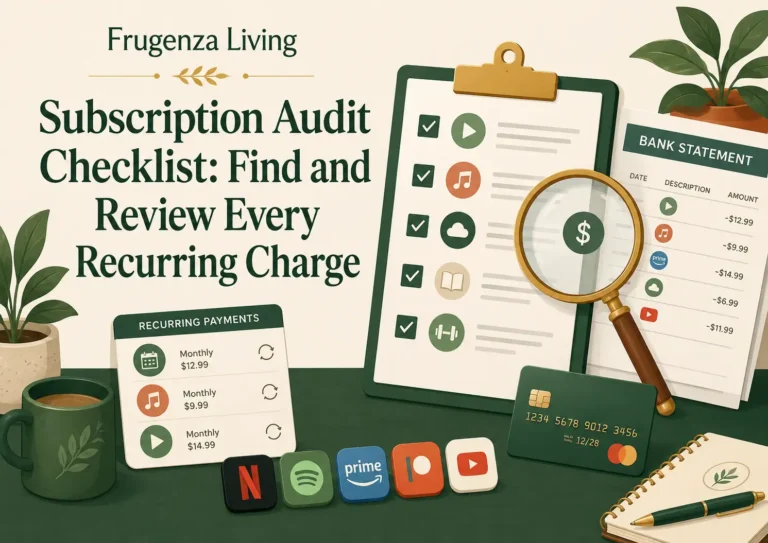 Subscription audit checklist for finding, reviewing, and organizing recurring personal and household charges