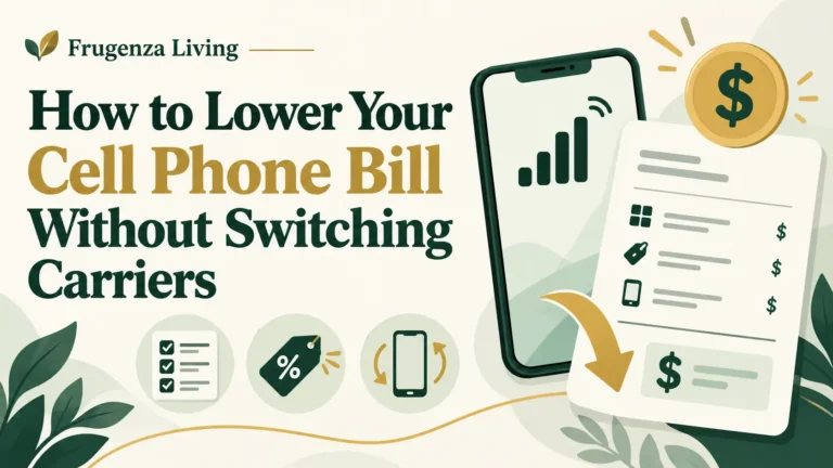 How to lower your cell phone bill without switching carriers featured image by Frugenza Living